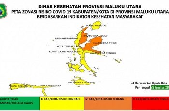 Dinkes Malut : Ada 8 Kabupaten/Kota Masuk Zona Kuning dan 2 Kabupaten Masuk Zona Oranye COVID-19