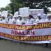 Ratusan Warga Pelauw Korban Konflik Demo Tuntut Keadilan