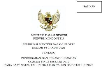 Mendagri Terbitkan Inmendagri tentang Pencegahan dan Penanggulangan COVID-19 pada Natal dan Tahun Baru