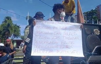 Pemuda Buru Demo Minta Oknum Polisi Penembak Warga Sipil Dipecat