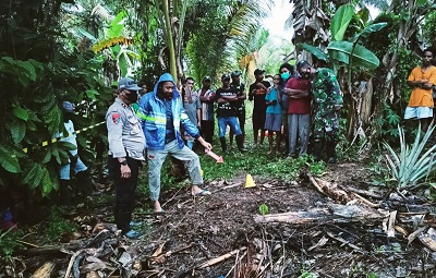Mayat EW Ditemukan di Hutan Kelapa Desa Nuruwe, Diduga Dihabis Sang Suami