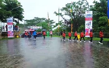 Hujan Tidak Mengendorkan  Semangat Peserta LGJ Menyongsong HUT Kota Ambon 447  