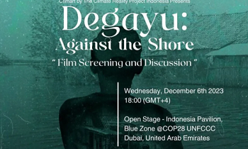 Poster penayangan film dokumenter "Degayu: Against the Shore"