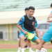 Pemain Malut United menjalani latihan jelang menghadapi Persela Lamongan