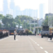 Suasana apel persiapan pengamanan aksi di depan gedung DPR/MPR RI