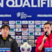 Pelatih timnas Indonesia Shin Tae-yong (kiri) dan bek Jay Idzes (kanan)