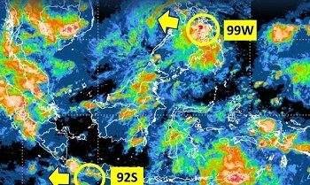 dua bibit siklon tropis terpantau di wilayah ri