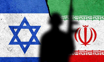 Ilustrasi Bendera Iran dan Israel