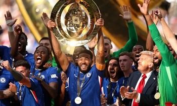 Pemain Chelsea merayakan keberhasilan mereka menjadi juara Piala Dunia Antarklub FIFA 2025