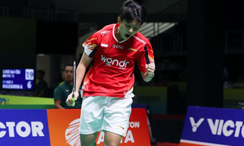 Tunggal putri Salsabila Amiradana saat berhadapan wakil Singapura Aaliyah Zakaria pada laga ketiga Grup B Kejuaraan Bulu Tangkis Asia Junior (BAJC) 2025 di GOR Indoor Manahan Solo, Sabtu (19/7/2025)