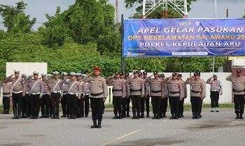 Wakapolres Aru Pimpin Apel Gelar Pasukan Salawaku 2026