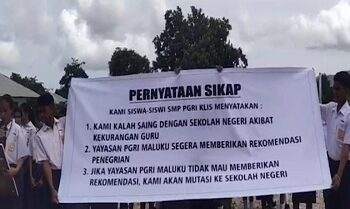 Ratusan Siswa SMP PGRI Klis Kembali Demo Tuntut Sekolah Dinegerikan