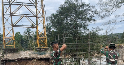 TNI AD Bangun Jembatan Gantung di Sumatera Barat 1 TNI AD Bangun Jembatan Gantung di Sumatera Barat