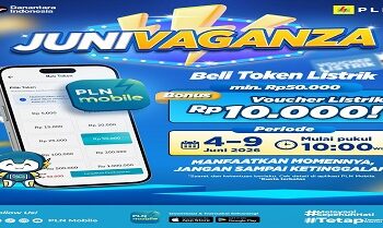 PLN Hadirkan Promo JUNIVAGANZA, Beli Token di PLN Mobile Dapat Bonus Voucher Listrik Rp10 Ribu